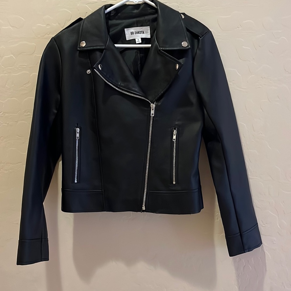 Chic Black Leather Jacket by BB Dakota. Size small, like New